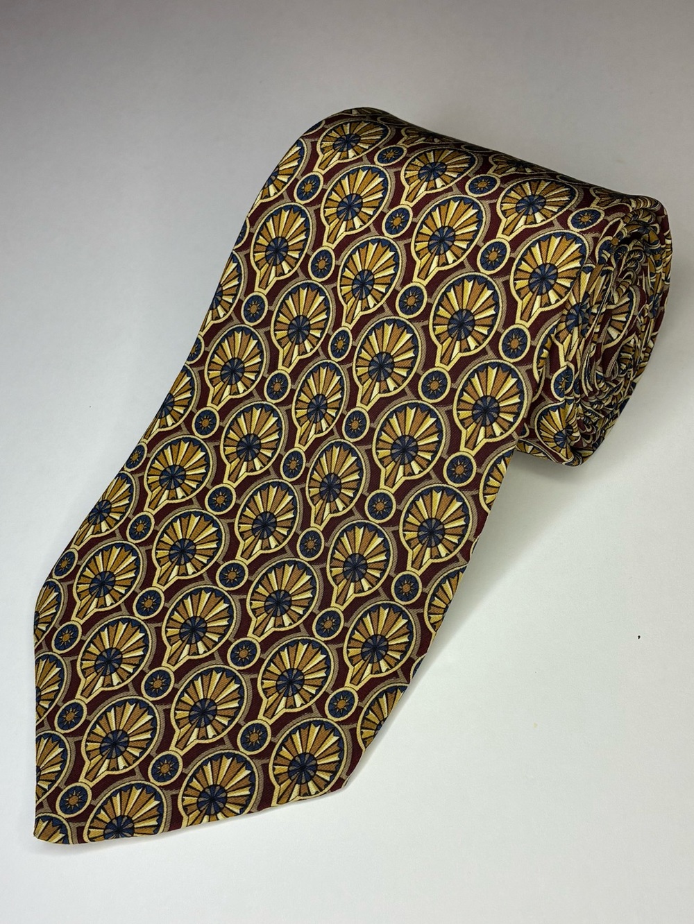 Vintage The Metropolitan Museum of Art MMA Silk Necktie Abstract Fan Pattern